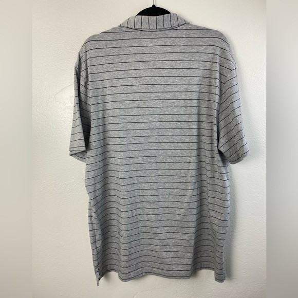 Pima Cotton Spandex FAIRLANE Stretch Short Sleeve Polo Shirt Gray Stipe Men’s XL - Picture 2 of 9